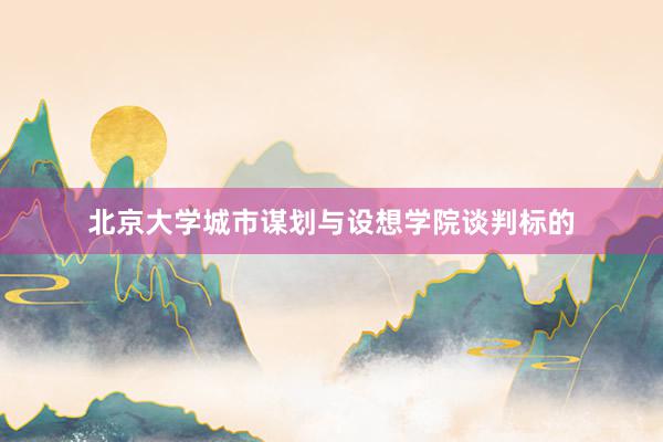 北京大学城市谋划与设想学院谈判标的